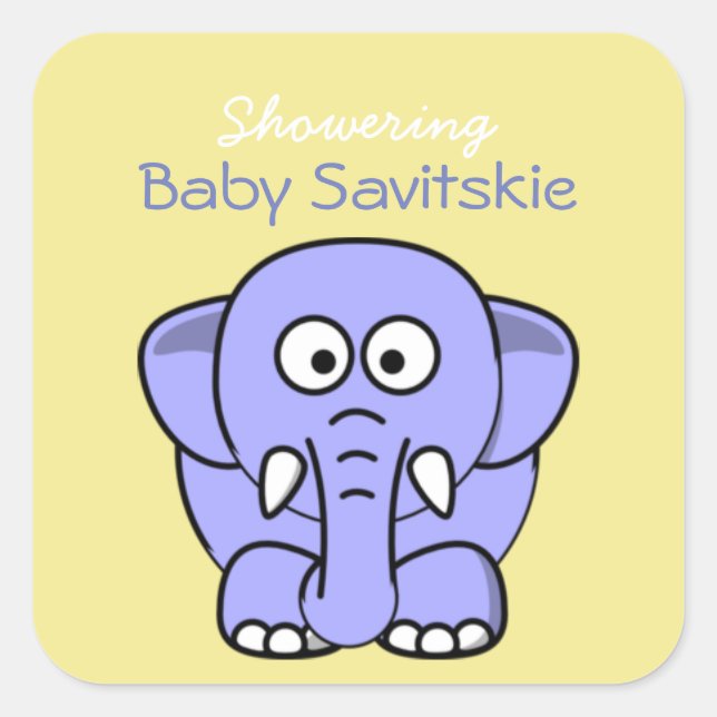 Duschende Baby Mason Jar Sticker - Gelb Lila (Vorderseite)