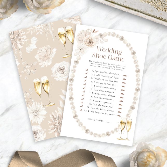 Duschenspiel für Hochzeiten (Pearls and Prosecco Wedding Shoe Shower Game
)