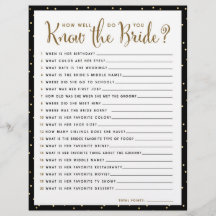 Duschspiel | Wie gut kennen Sie die Braut?