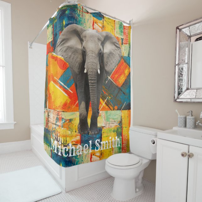 Duschvorhang Abstrakter Elefant (Beispiel)