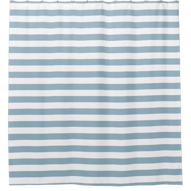 Duschvorhang - Aquamarine-Blau-Sommer-Streifen (Vorderseite)