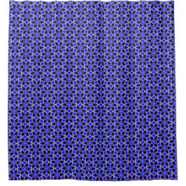 Duschvorhang aus blauen und schwarzen Sternen