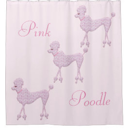 Duschvorhang aus rosa Poodle