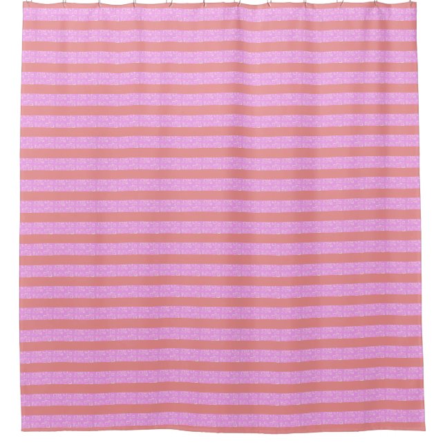 Duschvorhang aus rosa Streifen (Vorderseite)