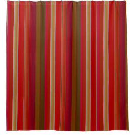 Duschvorhang aus Rot und Gold Streifen