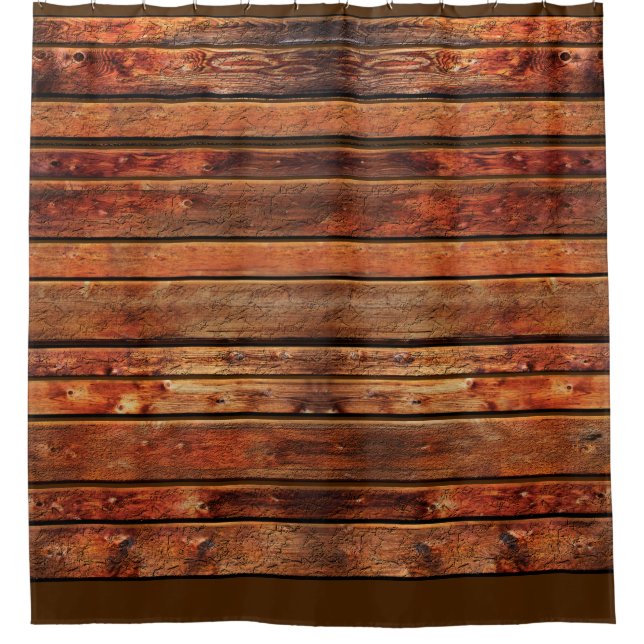 Duschvorhang aus rustikalem Holz (Vorderseite)