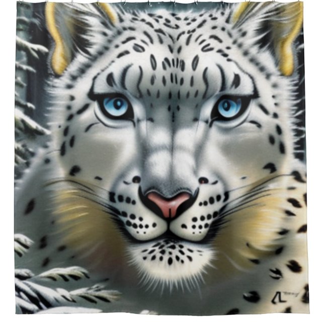 Duschvorhang aus Snow Leopard (Vorderseite)