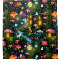 Duschvorhang aus verzaubertem Wald - Whimsical