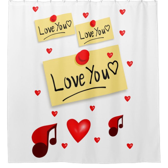 Duschvorhang aus weißem Valentinstag Liebe (Vorderseite)