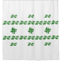 Duschvorhang - Bands grüner Holly-Blätter