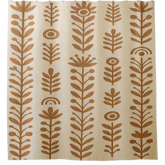 Duschvorhang (Beige & Earth Brown) (Vorderseite)