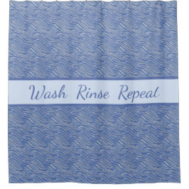 Duschvorhang Blauer Wassertext,