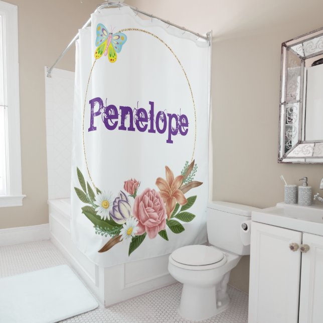 Duschvorhang Blütenschmetterling (Beispiel)