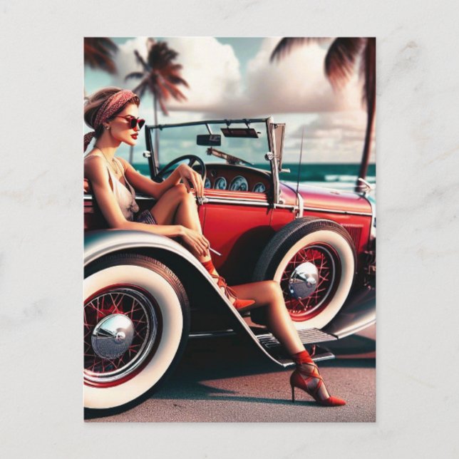 Duschvorhang Classic Auto Postkarte (Vorderseite)