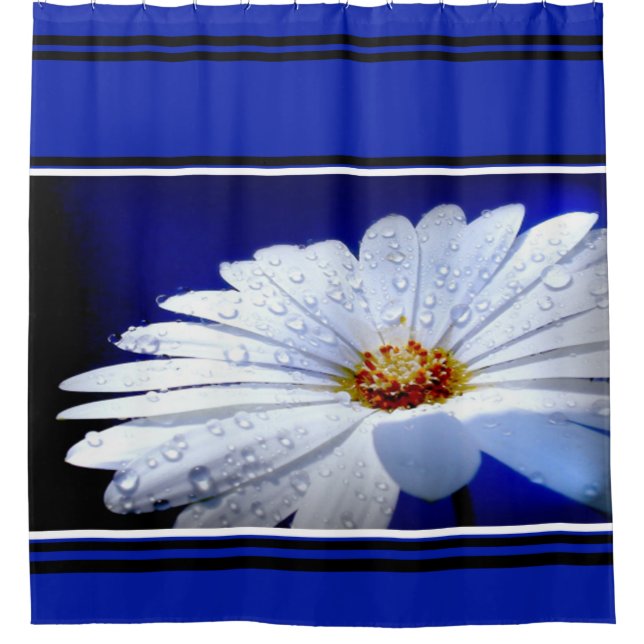 Duschvorhang/Daisy mit Taubentropfen Duschvorhang (Vorderseite)