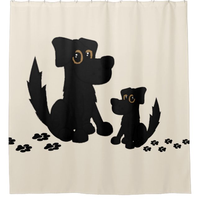 Duschvorhang der Black Dog Family (Vorderseite)