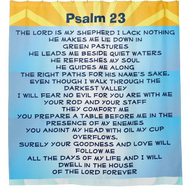 Duschvorhang des Psalms 23 (Vorderseite)