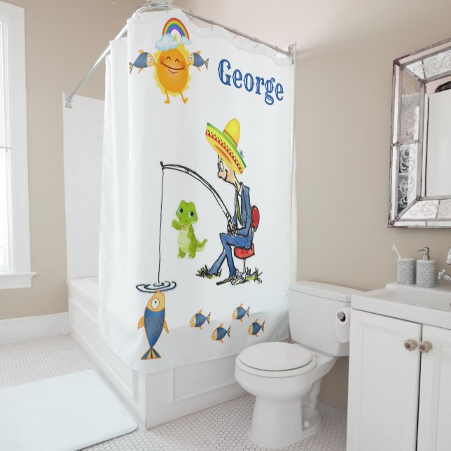 Duschvorhang Fischer Fischfang Fischfangfahrer All (Beispiel)