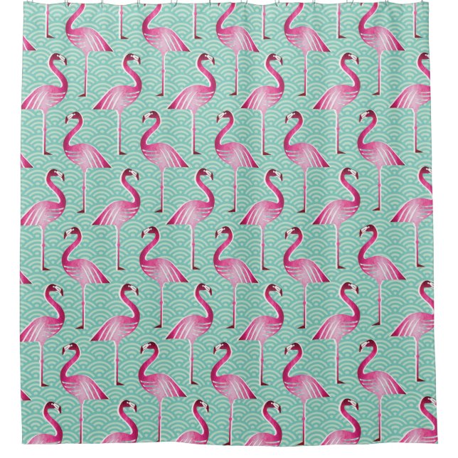 Duschvorhang/Flamingos Duschvorhang (Vorderseite)
