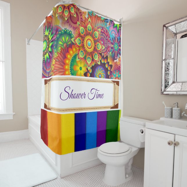 Duschvorhang florale Farbe (Beispiel)