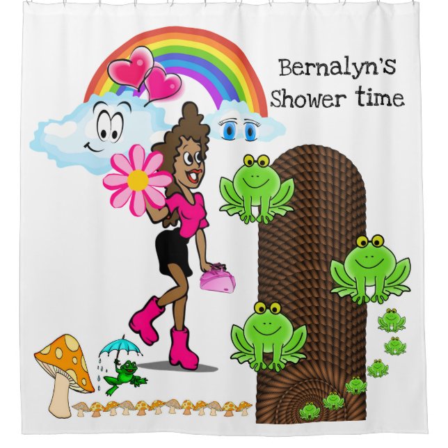 Duschvorhang Froschmiedezimmer, Regenbogengitter (Vorderseite)