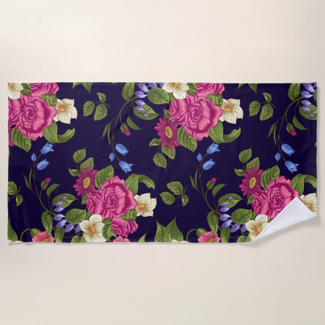 Duschvorhang für ästhetische Blumen Strandtuch (Vorderseite)