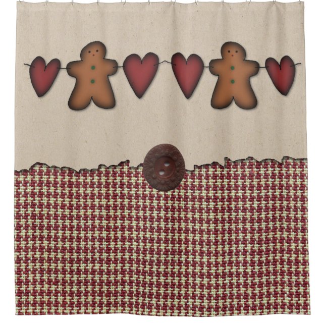 Duschvorhang für Herz und Lebkuchen (Vorderseite)