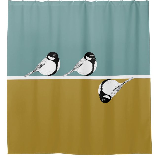 Duschvorhang für Minimalistische Vogelarten (Vorderseite)