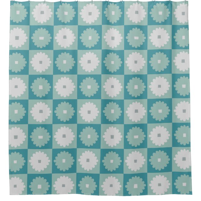 Duschvorhang für moderne geometrische Blume Mitte  (Vorderseite)