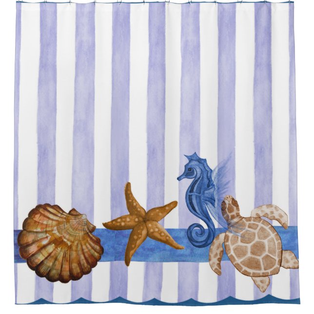 Duschvorhang für Nautic Sea Creatures (Vorderseite)