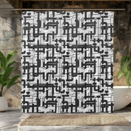 Duschvorhang für Schwarzweiß-Industriedesign