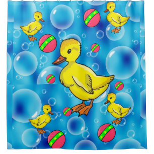 Duschvorhang, gelbe Ente, Blasen Duschvorhang