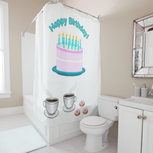 Duschvorhang glücklich Geburtstag (Beispiel)