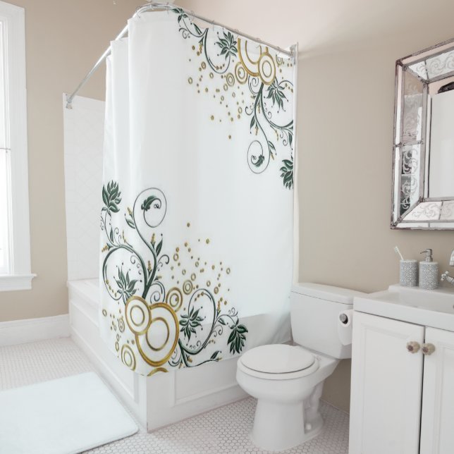 Duschvorhang Gold Floral  (Beispiel)