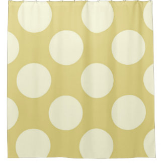 Duschvorhang große Kreise Dots Grüne Creme