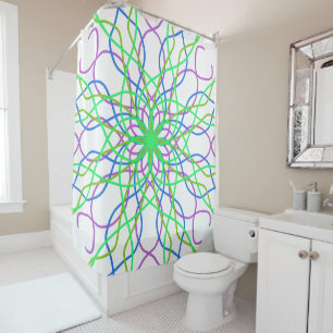 Duschvorhang Grün Kaleidoskop Mandala