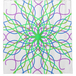 Duschvorhang Grün Kaleidoskop Mandala