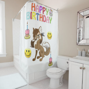 Duschvorhang Happy Birthday Wolf