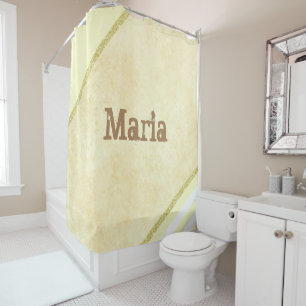 Duschvorhang hellgelb Beige Gold Streifen