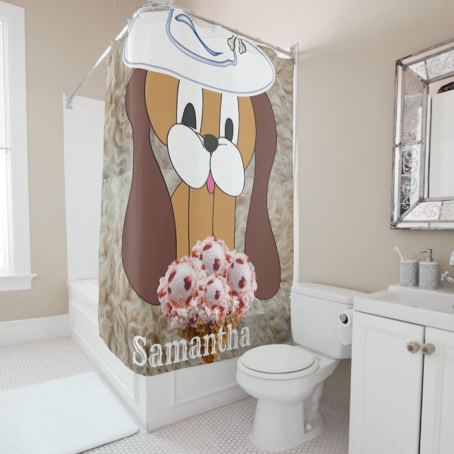Duschvorhang Hunde Eiscreme (Beispiel)