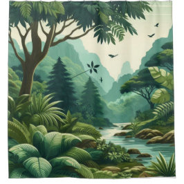 Duschvorhang im grünen Tal