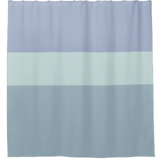 Duschvorhang in Grau Blau und Grün Streifen