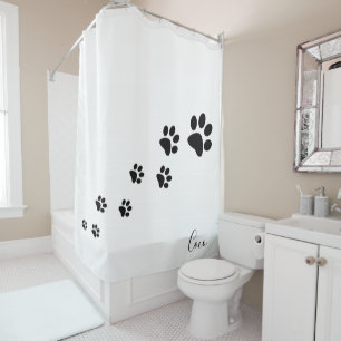 Duschvorhang Katze Dog Paw Prints