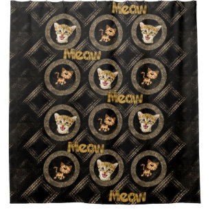 Duschvorhang, Meow Kitten Cat Duschvorhang