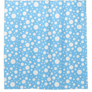 Duschvorhang mit blauen Spots