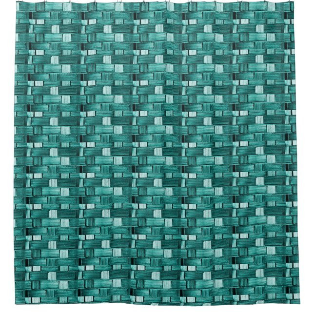 Duschvorhang mit blauer Fliese (Vorderseite)