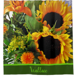 Duschvorhang mit blühenden Blumen