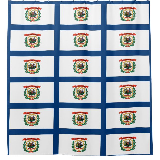 Duschvorhang mit der Flagge von West Virginia, USA (Vorderseite)