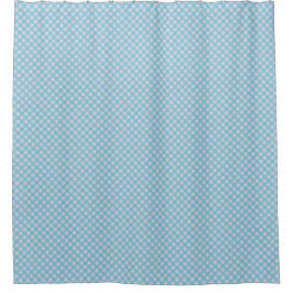 Duschvorhang mit einem hellblauen und weißen