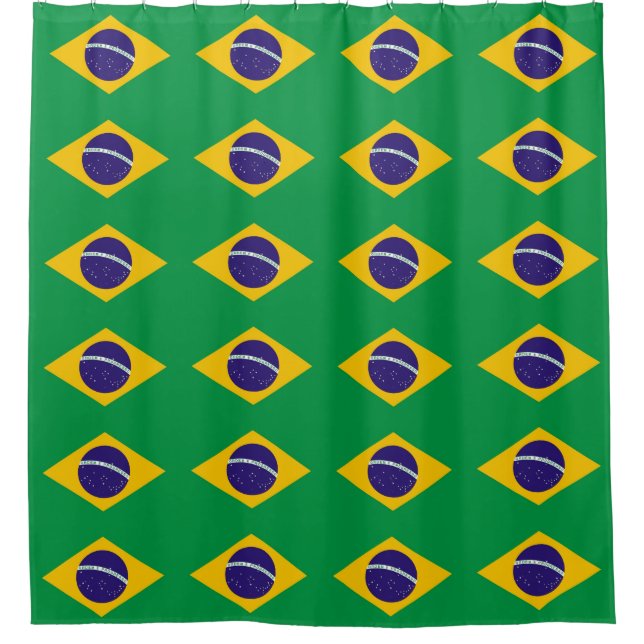Duschvorhang mit Flagge Brasiliens (Vorderseite)